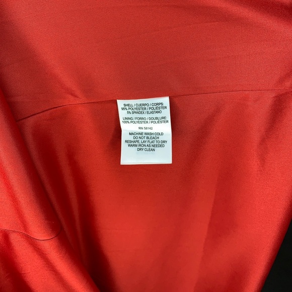 Women’s Maggy London Modern Polyester Spandex Zip Scrunch Midi Red Dress Size 10 - Picture 4 of 4